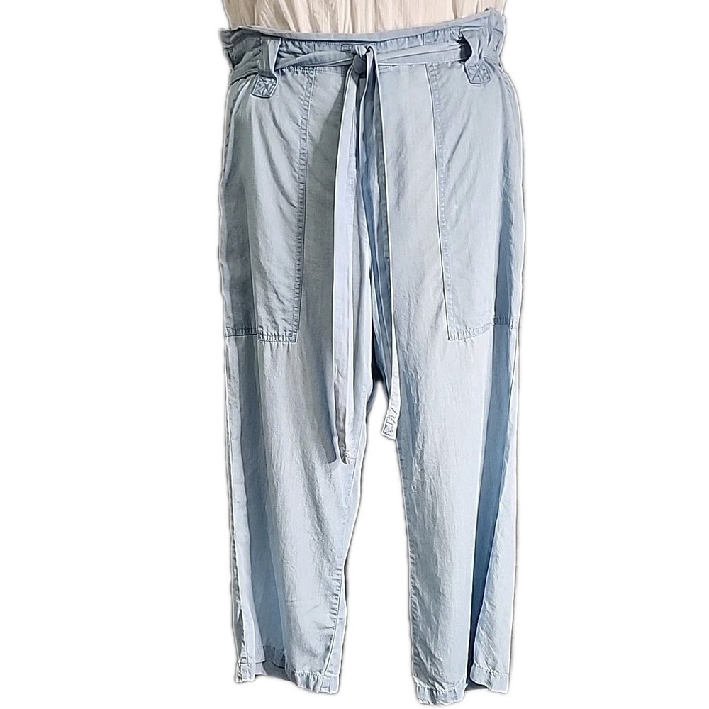 Zac & Rachel Light Blue Lyocell Paperbag Waist Cropped Pants Mens Size M